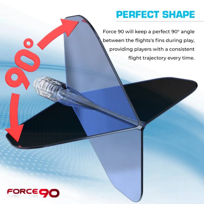 Mission Force 90 Moulded Flight & Shaft System Blau/Transparent - Standard No6